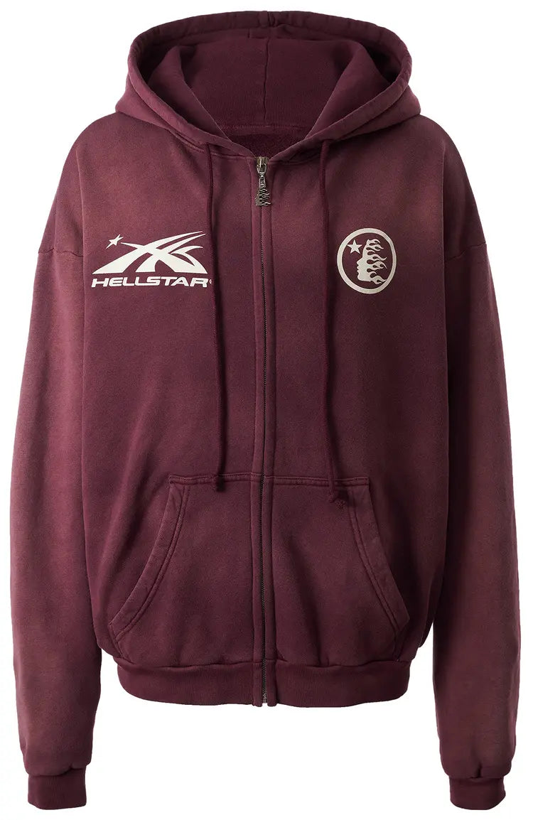 Jaqueta Hellstar HS Logo Zip-Up Burgundy
