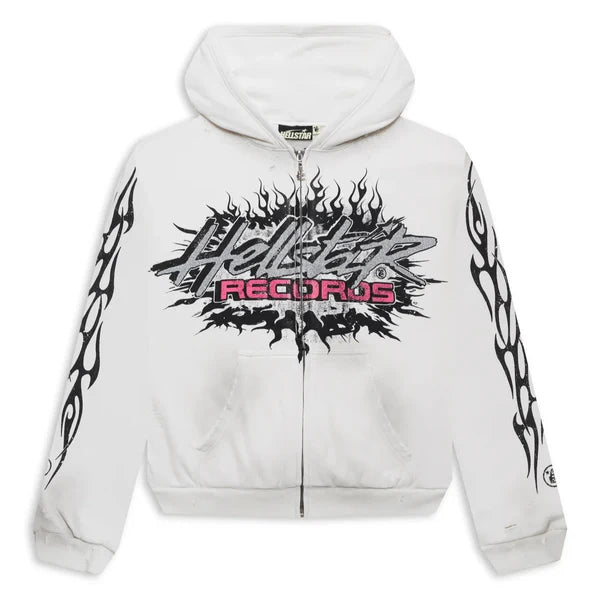 Moletom Hellstar Records Glitter Zip-Up White