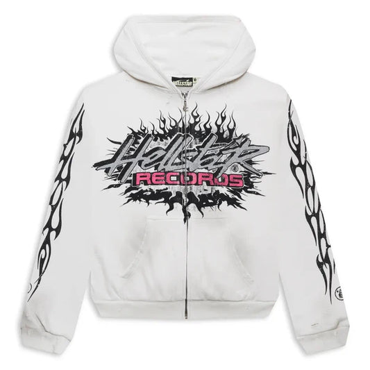 Moletom Hellstar Records Glitter Zip-Up White