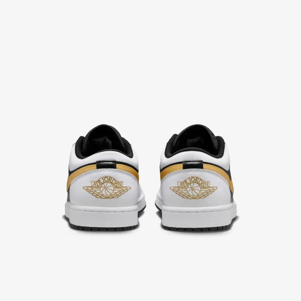 Air Jordan 1 Low White Black Metallic Gold Swoosh