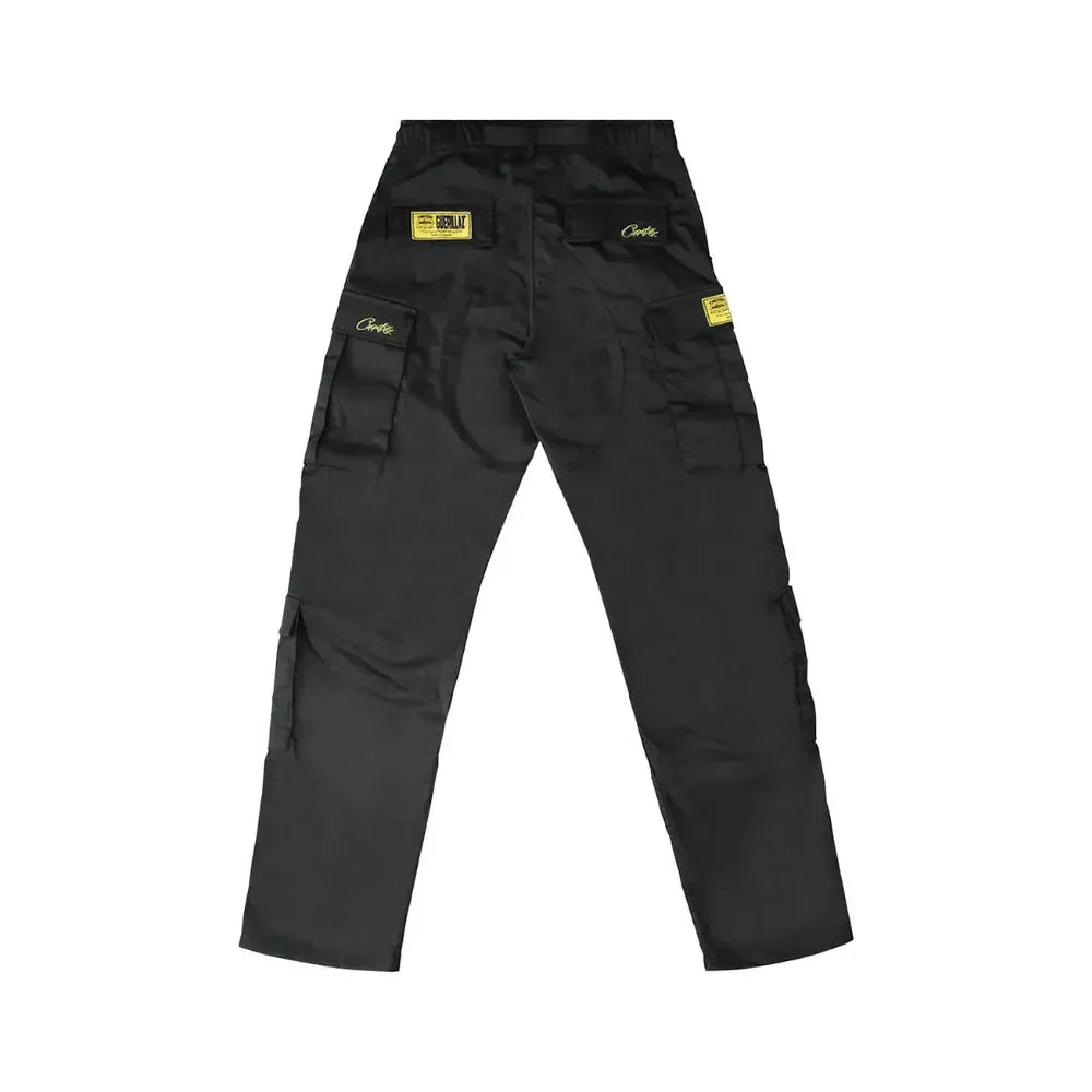 Calça Cargo Corteiz Guerrilaz Black Yellow