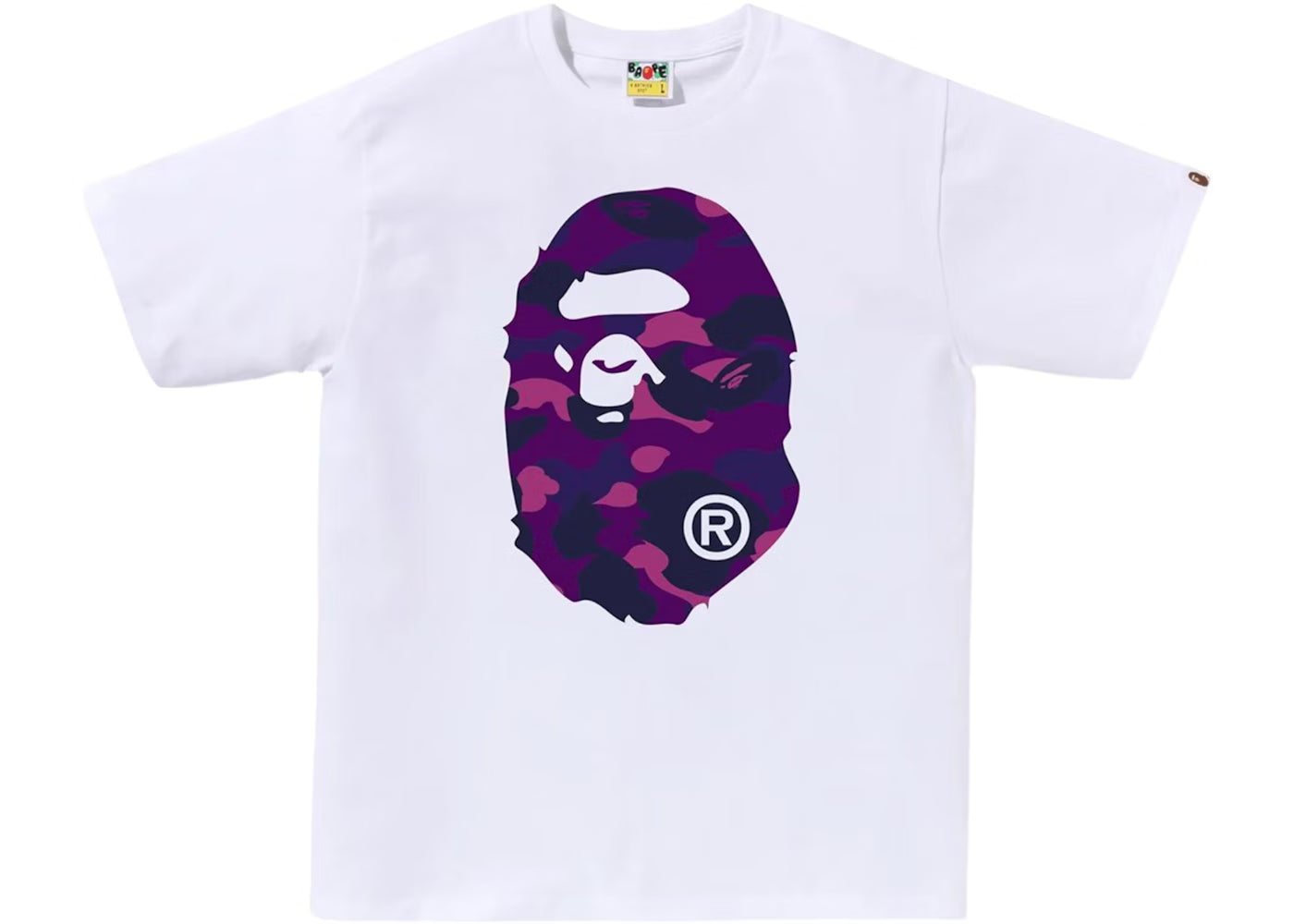 Camiseta Bape Big Ape Head White/Purple