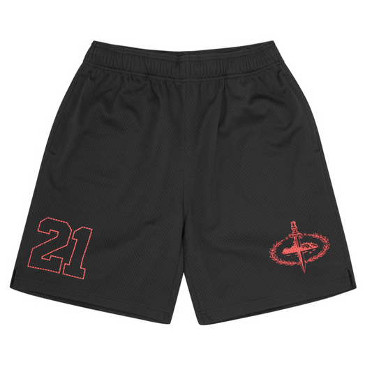Shorts Corteiz X 21 Savage Slaughter Gang Mesh Black
