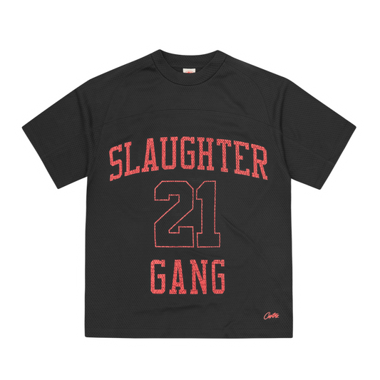 Camiseta Jersey Corteiz x 21 Savage Slaughter Gang Black