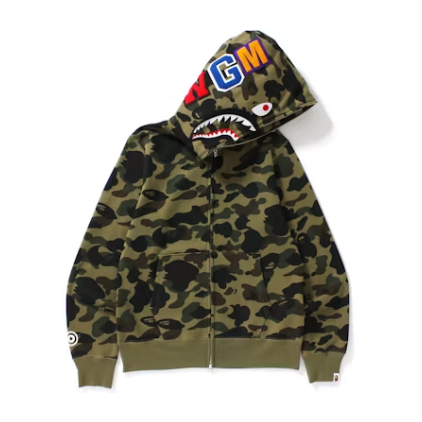 Moletom Bape Shark 1st Camo Full Zip Green