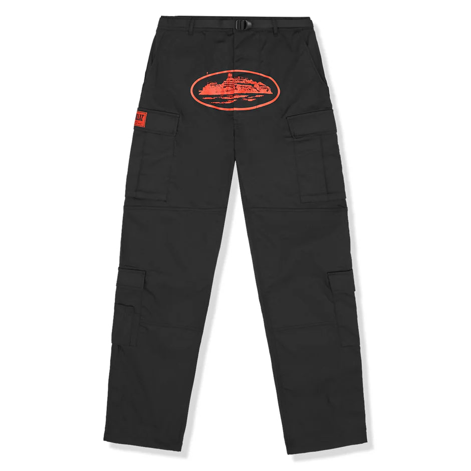 Calça Cargo Corteiz Guerrilaz Black Red