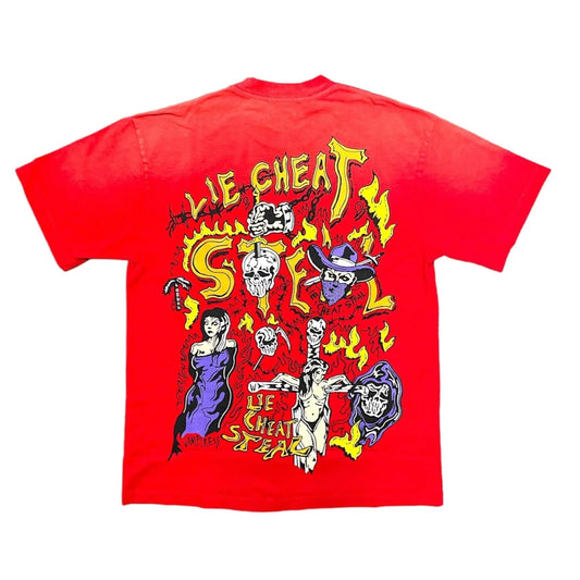 Camiseta Warren Lotas Lie Cheat Steal Red