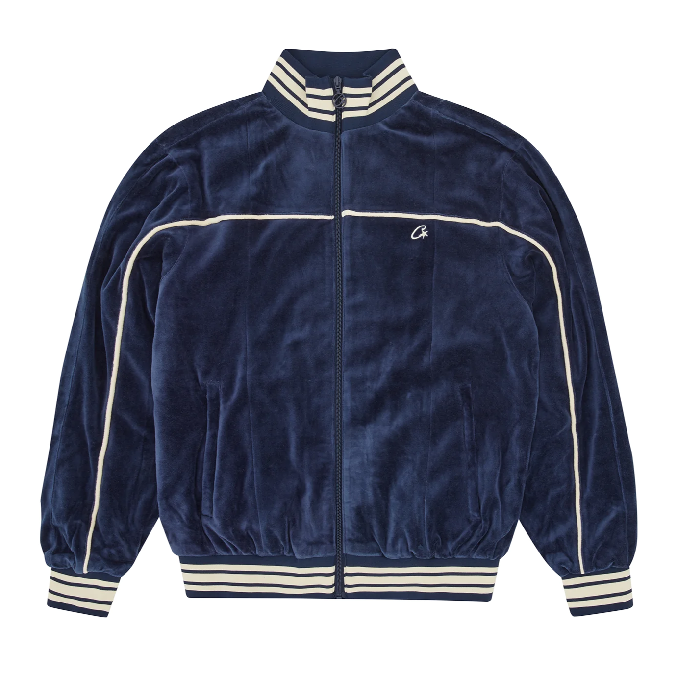 Jaqueta Corteiz VVS Uptown Velour Track Navy