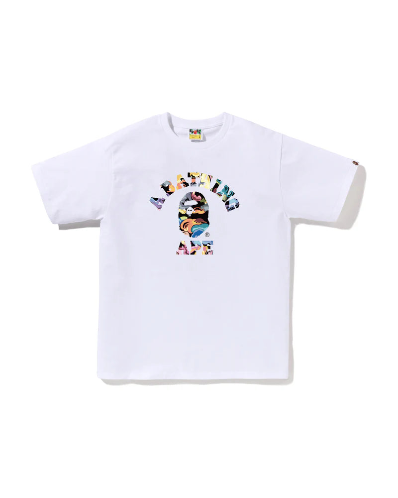 Camiseta A Bathing Ape Bape College Art Camo White