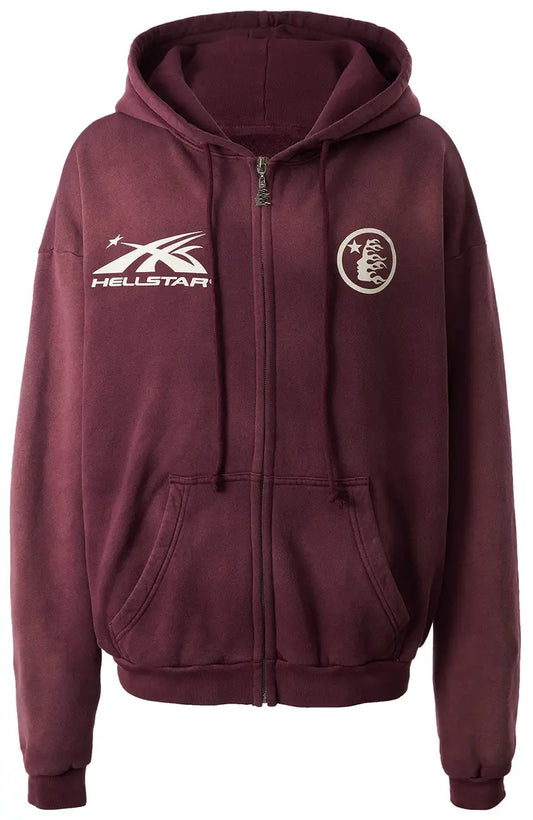 Jaqueta Hellstar HS Logo Zip-Up Burgundy