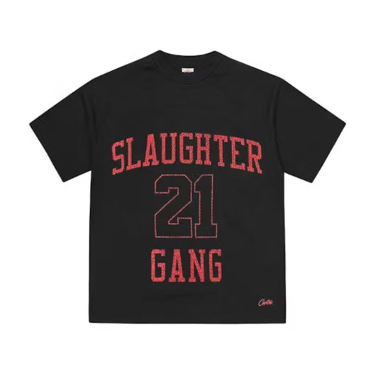 Camiseta Jersey Corteiz x 21 Savage Slaughter Gang Black