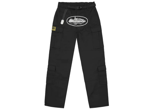 Calça Cargo Corteiz Guerrilaz Black White 5-Star