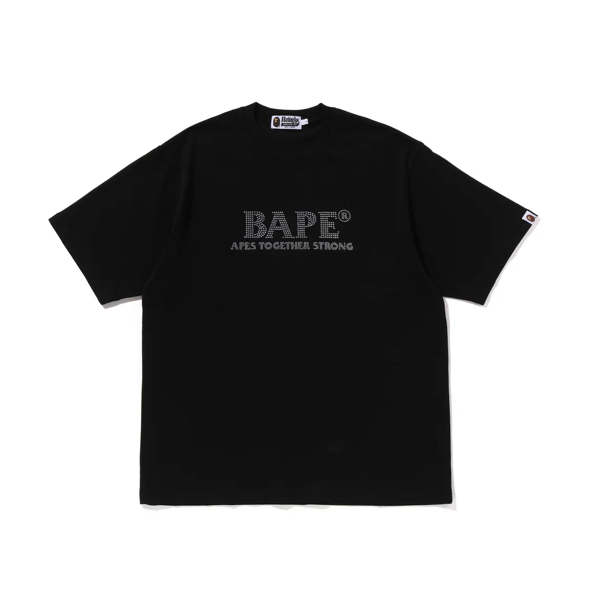 Camiseta Bape Rhinestone Logo Relaxed Preta