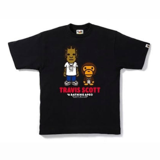 Camiseta Travis Scott X Bape Black Tee