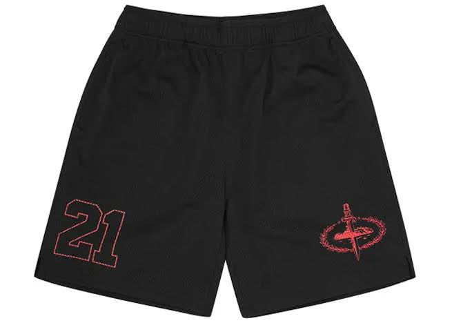 Shorts Mesh Black Corteiz X 21 Savage Slaughter Gang