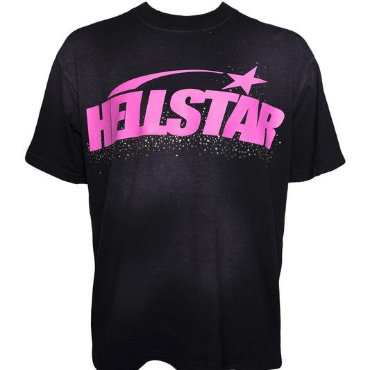 Camiseta Hellstar Classic Rhinestone Logo Pink