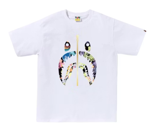 Camiseta Bape Shark Art Camo White