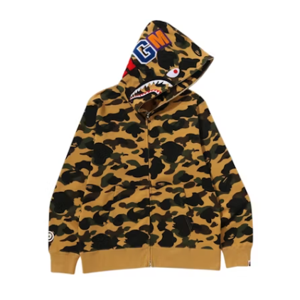 Moletom Bape Shark 1st Camo Full Zip Yellow