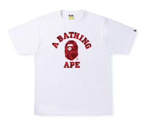 Camiseta A Bathing Ape Bape College White/Red