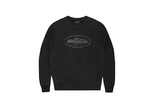 Moletom Crewneck Corteiz Alcatraz Logo Black/Black