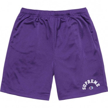 Shorts Mesh Supreme x Champion Roxo