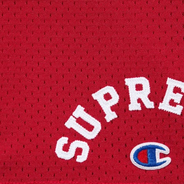 Shorts Mesh Supreme x Champion Vermelho